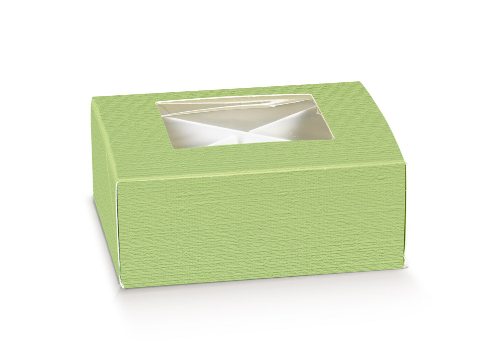 Cajas Práctica con Ventana y Separador - Verde - "Fibra"