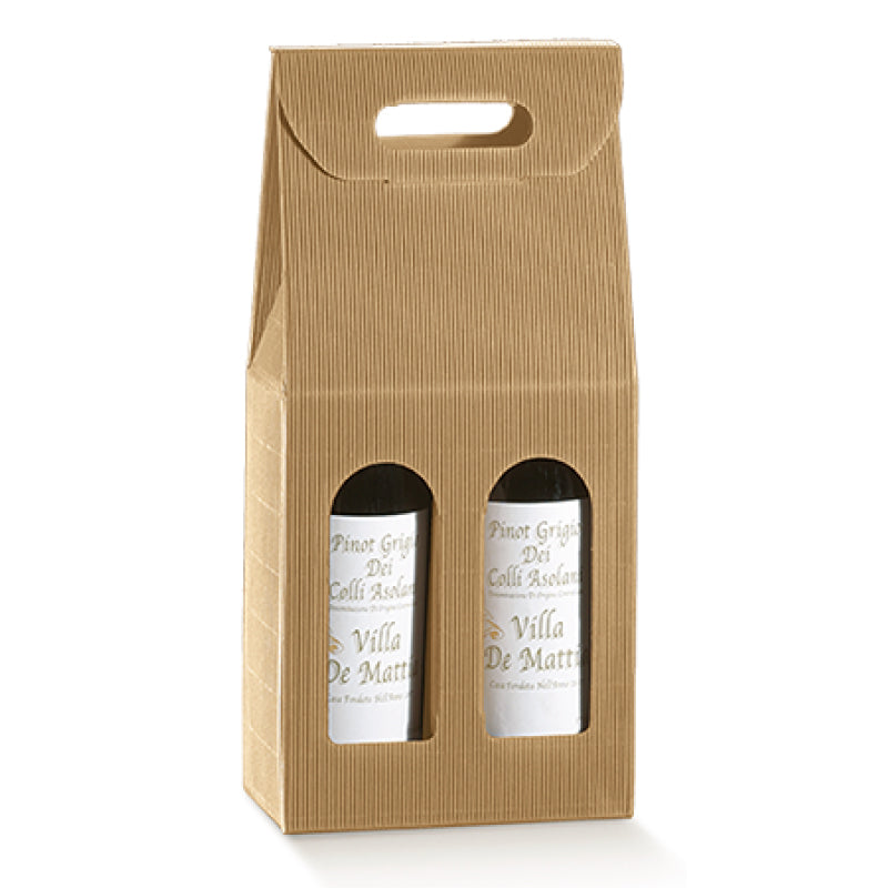 Window Boxes for Bottles - Kraft - "Avana Wave"