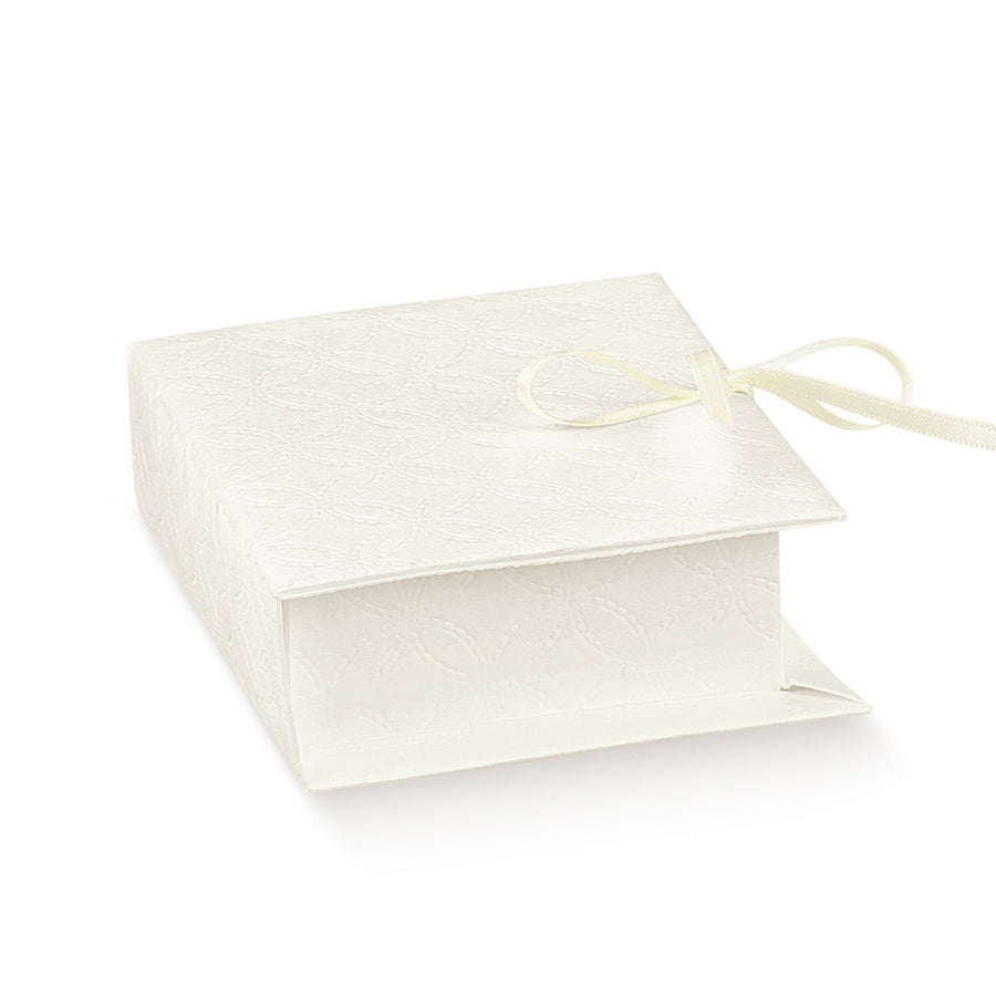 Book Boxes - White - "Quilted"