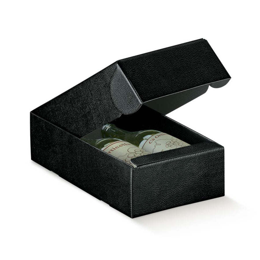 Cajas Cantinetta para Botellas - Negro - "Piel"