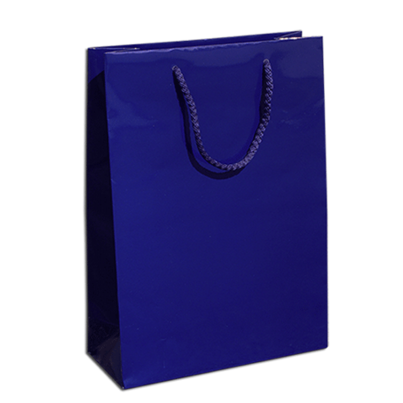 Sacos de Papel Couché 200g - Plastificado Brilho - Azul Escuro