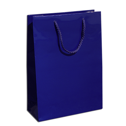 Sacos de Papel Couché 200g - Plastificado Brilho - Azul Escuro