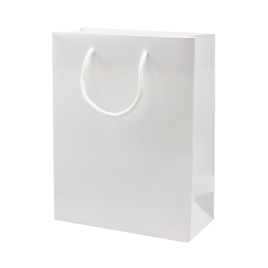 Bolsas de papel estucado 200g - Plastificado mate - Blanco