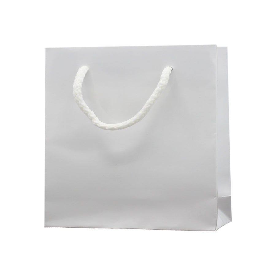 Bolsas de papel estucado 200g - Plastificado mate - Blanco