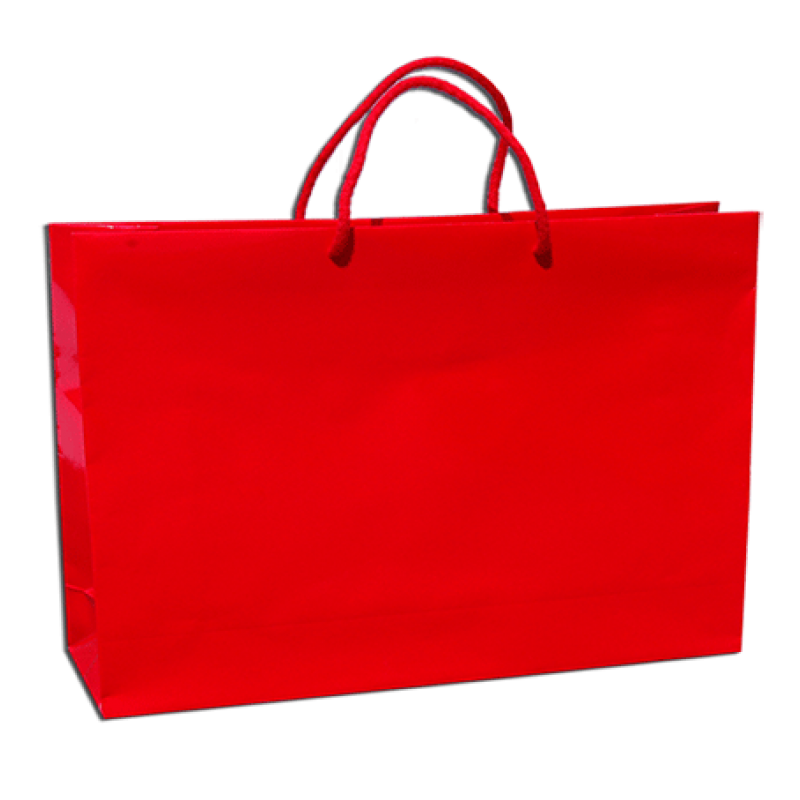 Bolsas de papel Couche 200g - Plastificado Brillo - Rojo