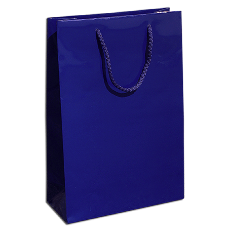 Sacos de Papel Couché 200g - Plastificado Brilho - Azul Escuro