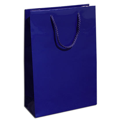 Sacos de Papel Couché 200g - Plastificado Brilho - Azul Escuro