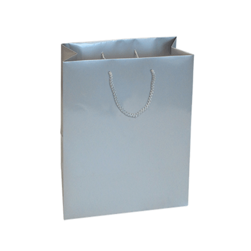 200gsm Coated Paper Bags - Gloss Laminated - Silver