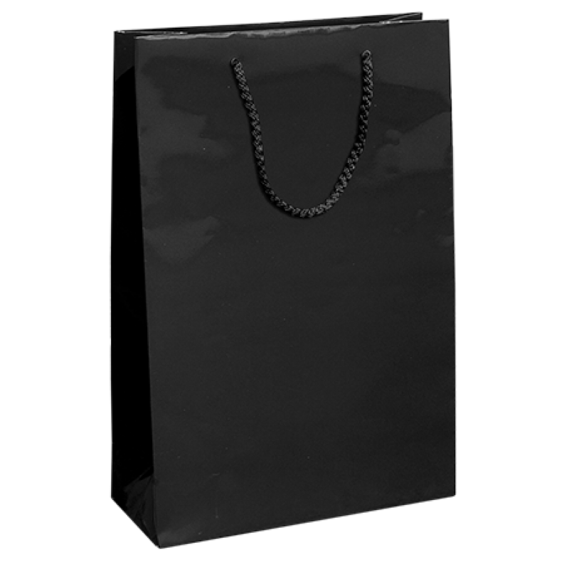 Bolsas de Papel Estucado 200g - Laminado Mate - Negro