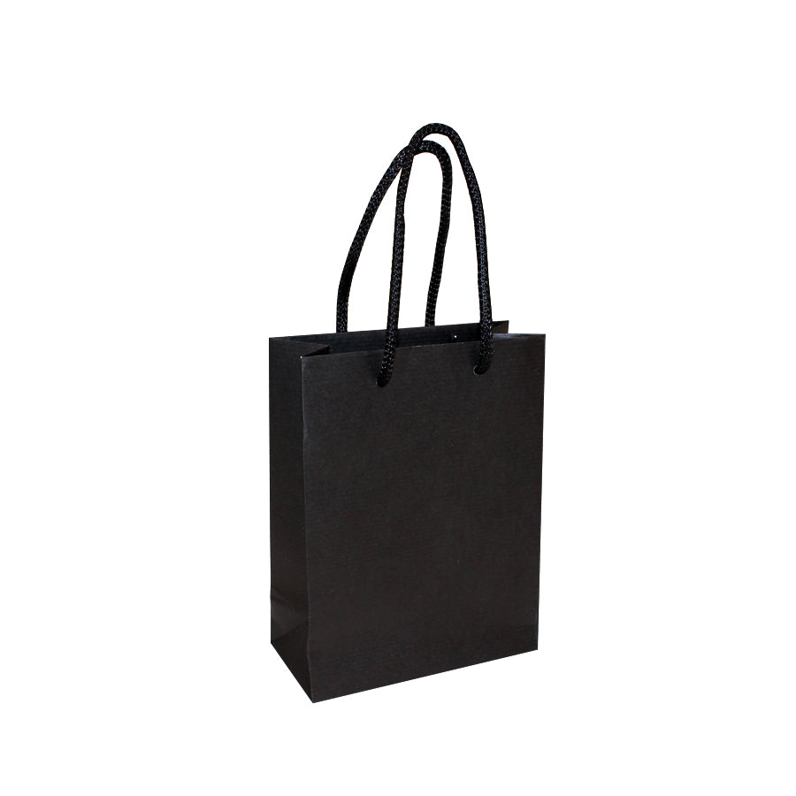 Bolsas de Papel Kraft Blanco 140g con Cordón - Negro