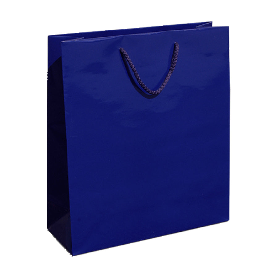 Sacos de Papel Couché 200g - Plastificado Brilho - Azul Escuro