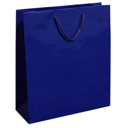 Sacos de Papel Couché 200g - Plastificado Brilho - Azul Escuro