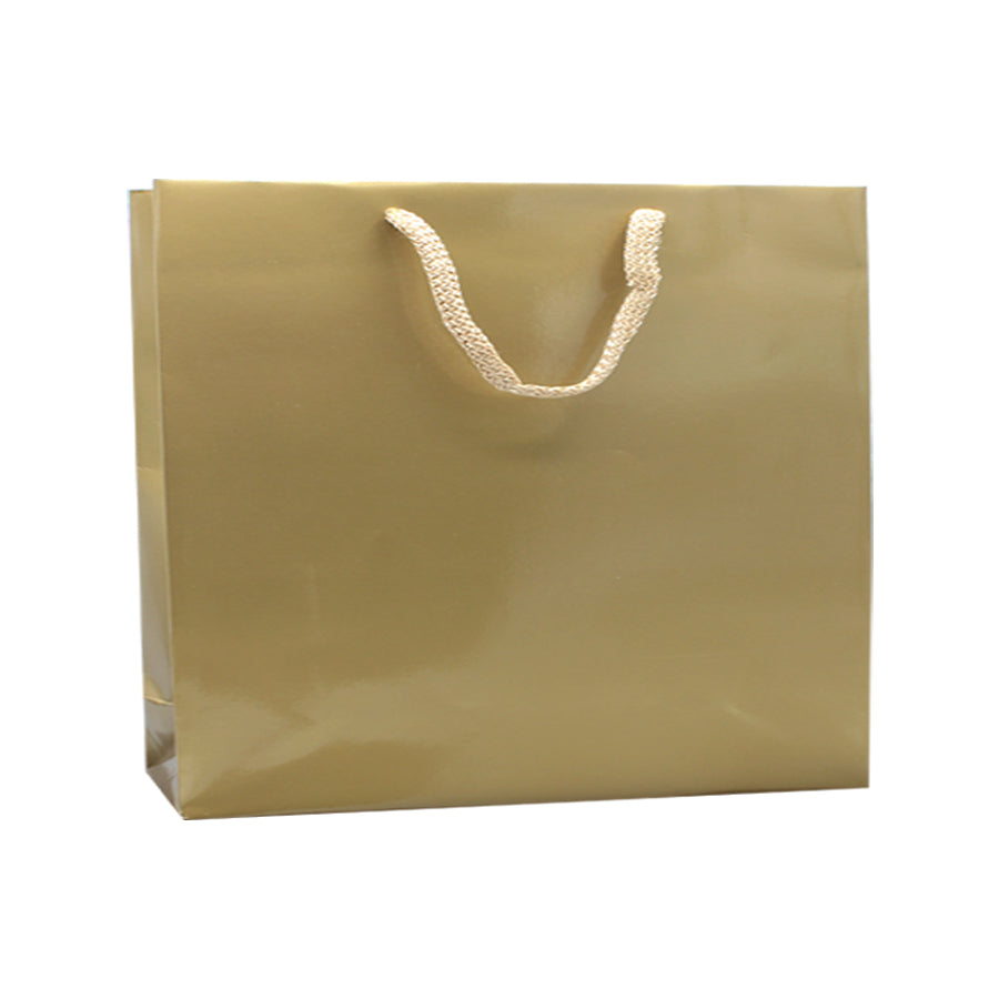200g Coated Paper Bags - Gloss Laminated - Gold