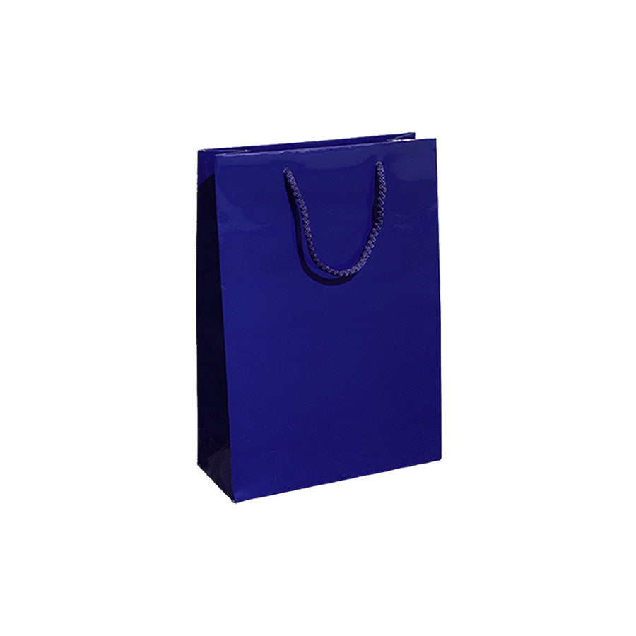 Sacos de Papel Couché 200g - Plastificado Brilho - Azul Escuro