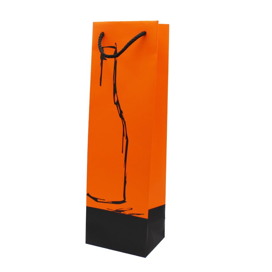 200g Coated Paper Bags - Matt Laminated - Orange and Black