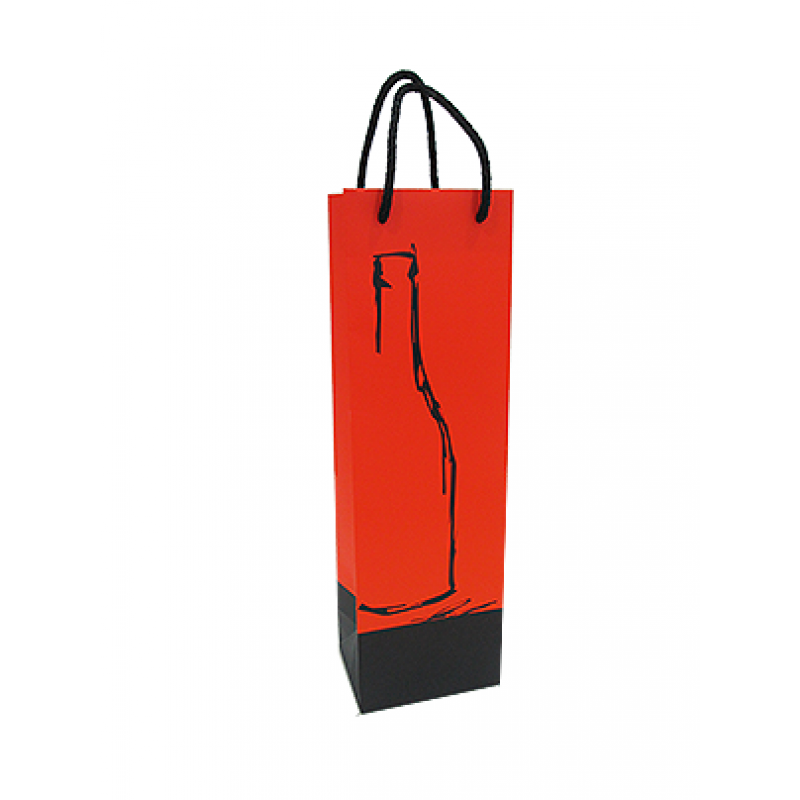 200g Coated Paper Bags - Matt Laminated - Orange and Black