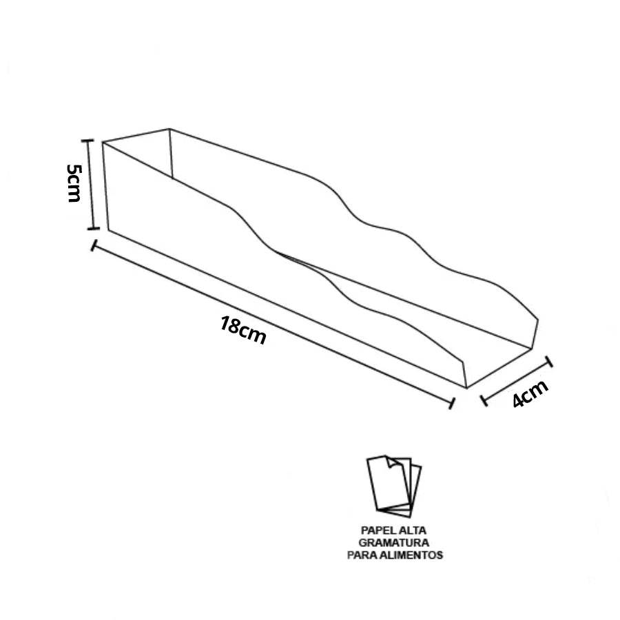 Packaging for Churros or Hot Dogs in 250g Cardboard - White