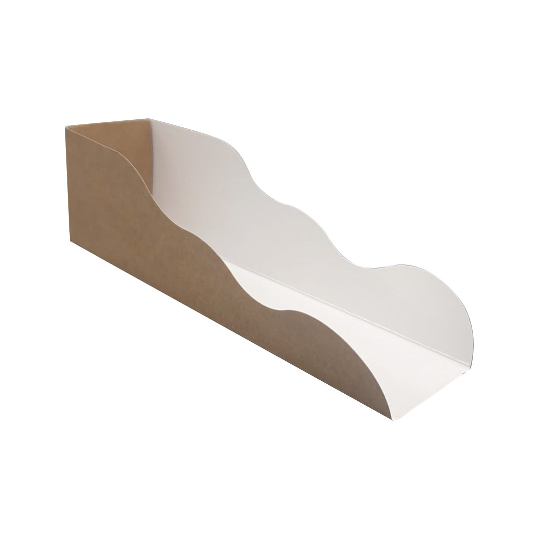 Cardboard Packaging for Churros or Hot Dogs 250g - Kraft and White