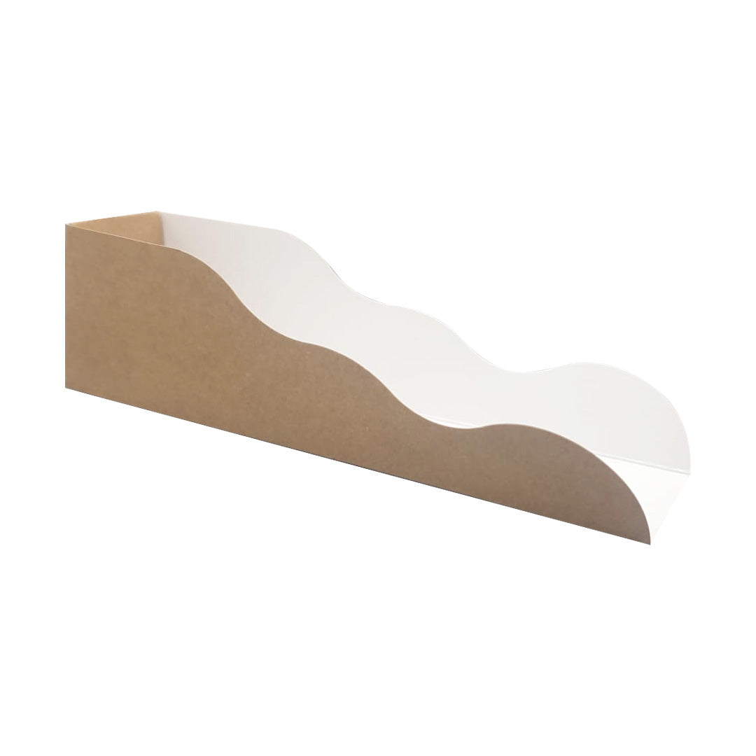 Cardboard Packaging for Churros or Hot Dogs 250g - Kraft and White