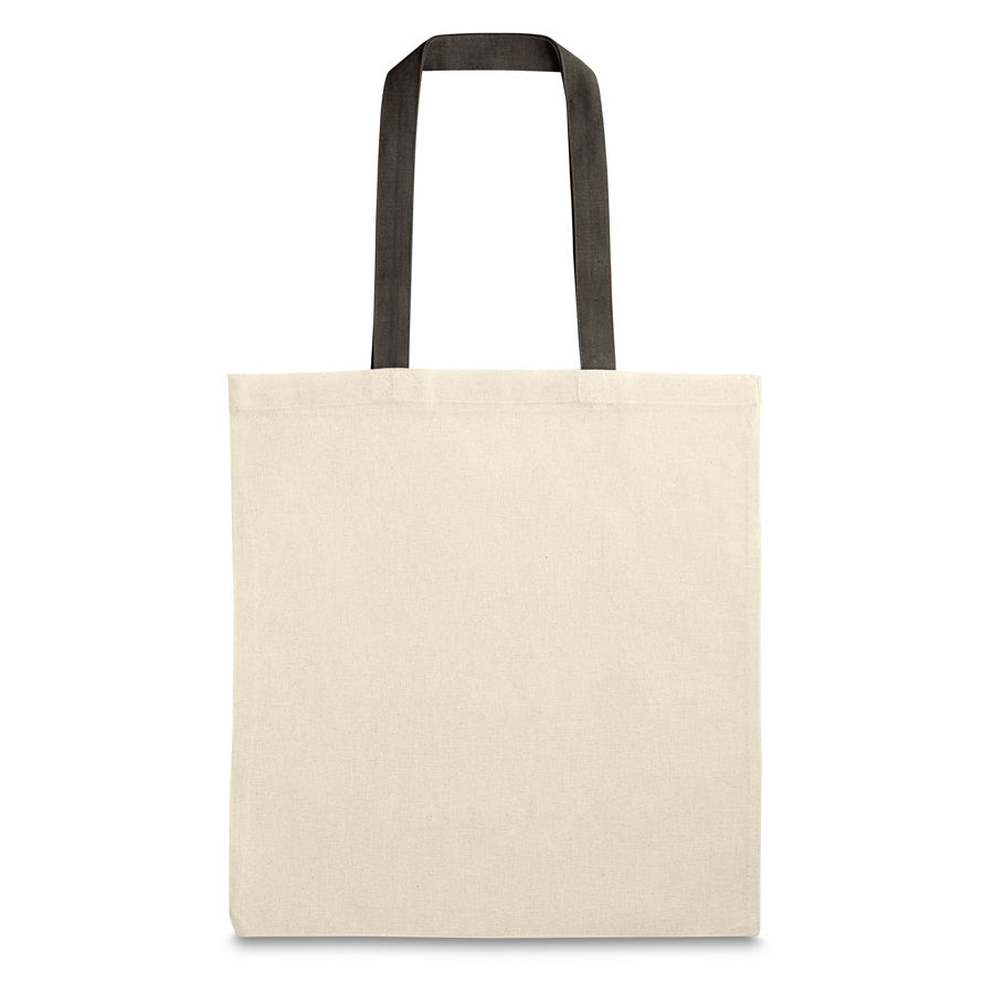 Bolso de Algodón 140g con Asa Negra de 60cm - Crudo y Negro