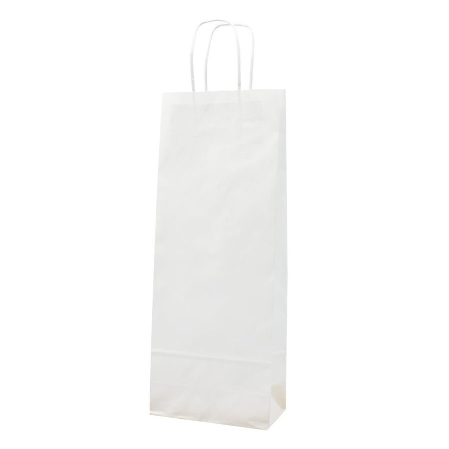 Sacos Asa Torcida Kraft Branco para Garrafas - Branco