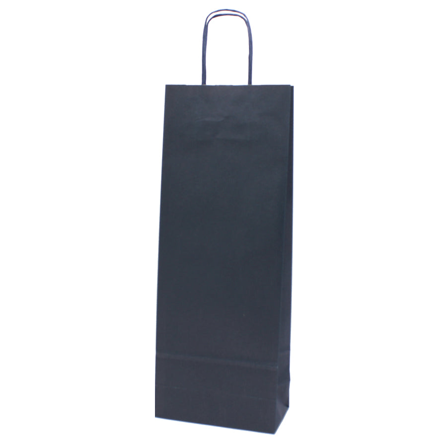 Sacos Asa Torcida Kraft Natural para Garrafa - Azul Marinho