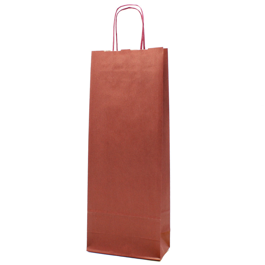 Kraft Twisted Handle Bags for Bottle - Bordeaux