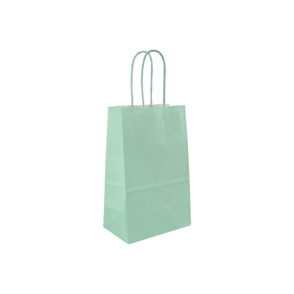 Sacos Asa Torcida Kraft Branco 90g - Verde Pastel