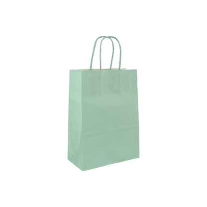 Sacos Asa Torcida Kraft Branco 90g - Verde Pastel