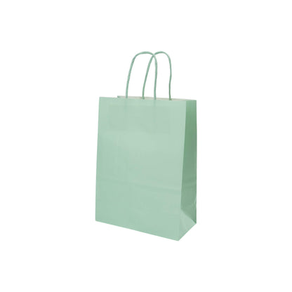 Sacos Asa Torcida Kraft Branco 90g - Verde Pastel