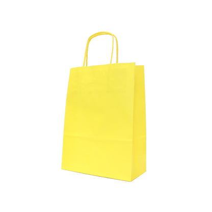 White Kraft Twisted Handle Bags 90g - Yellow