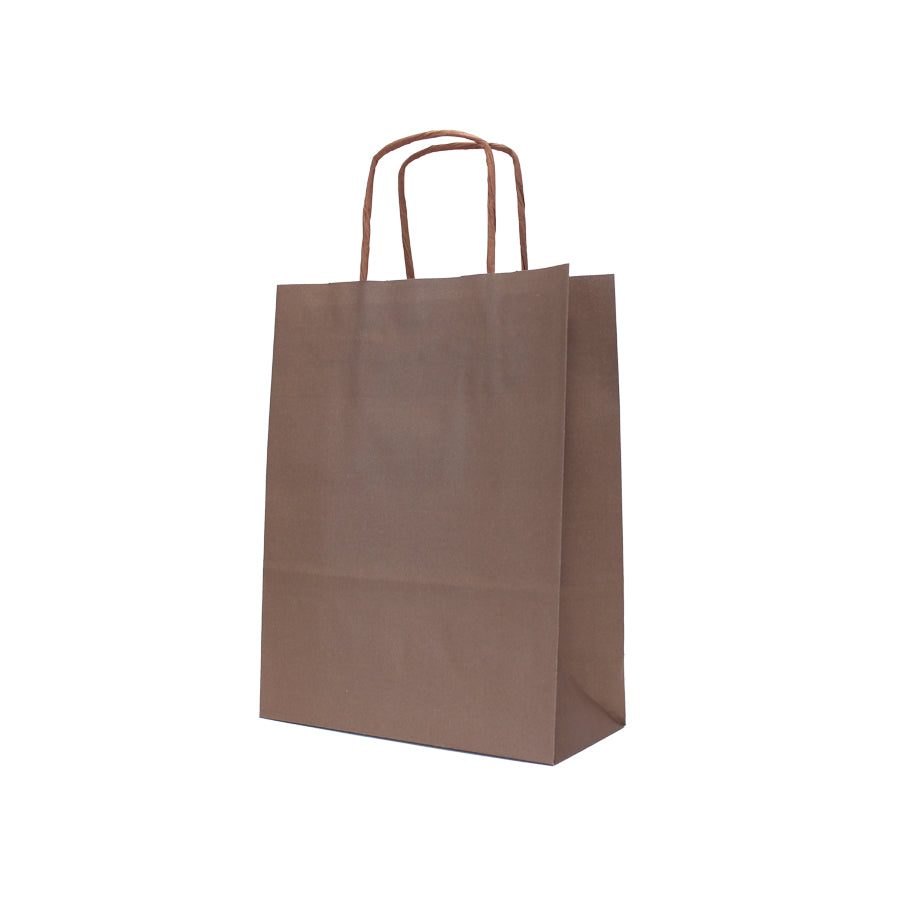 White Kraft Twisted Handle Bags 90g - Brown