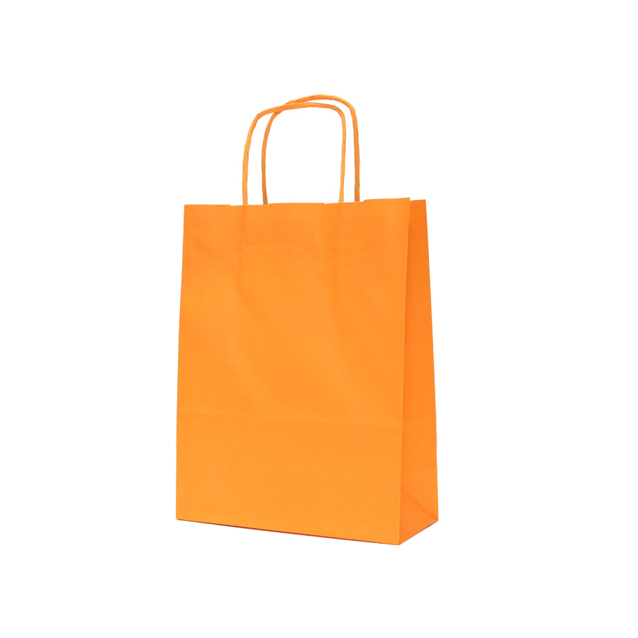 Bolsas de asa retorcida Kraft blanco 90g - Naranja