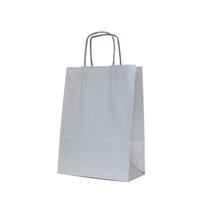 Bolsas de Papel Kraft Blanco Asa Retorcida 90g - Plata
