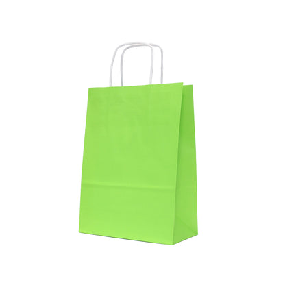 Twisted Handle Kraft White Bags 90g - Lettuce Green