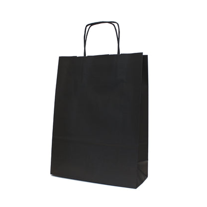 Bolsas de Asa Retorcida Kraft Blanco 90g - Negro