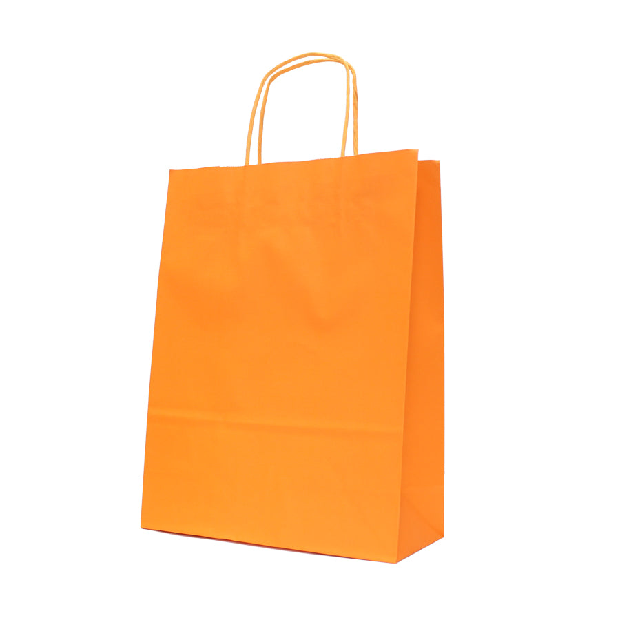 Bolsas de asa retorcida Kraft blanco 90g - Naranja