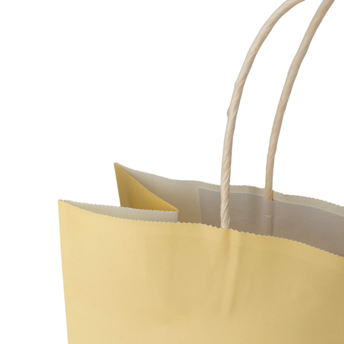 Sacos Asa Torcida Kraft Branco 90g - Amarelo Pastel