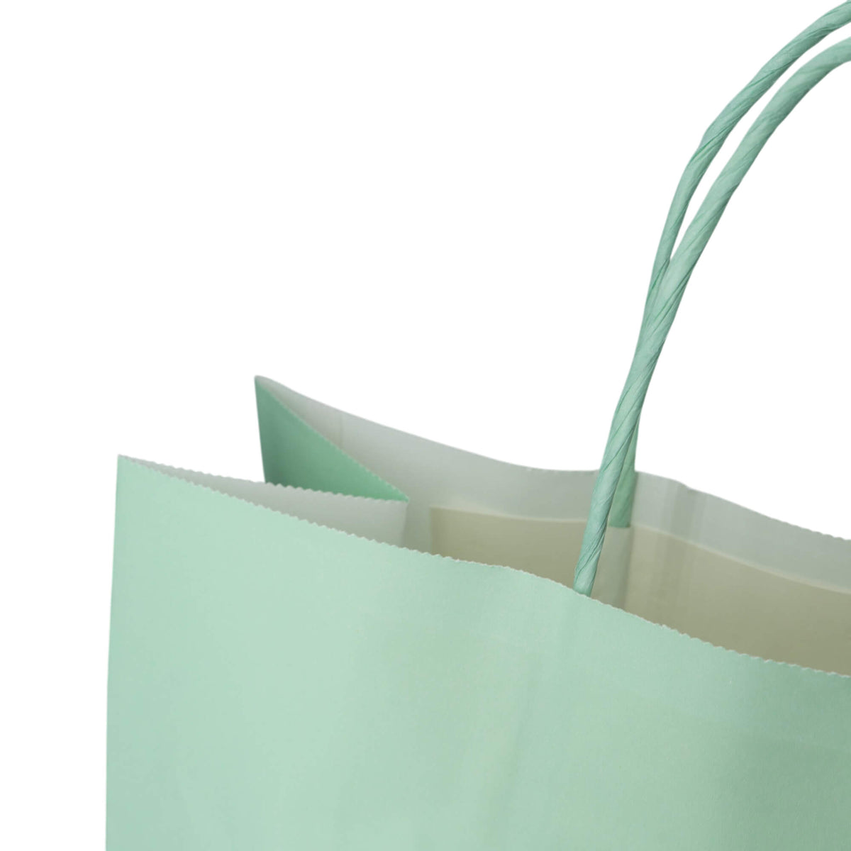 Sacos Asa Torcida Kraft Branco 90g - Verde Pastel