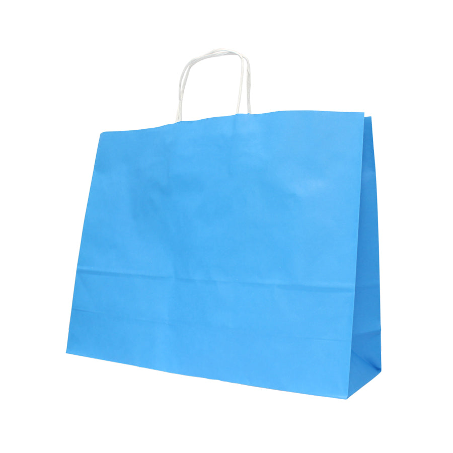 Light Blue Twisted Handle Kraft Bags 90gsm