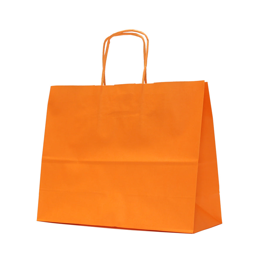 Bolsas de asa retorcida Kraft blanco 90g - Naranja