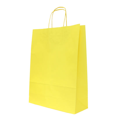 White Kraft Twisted Handle Bags 90g - Yellow