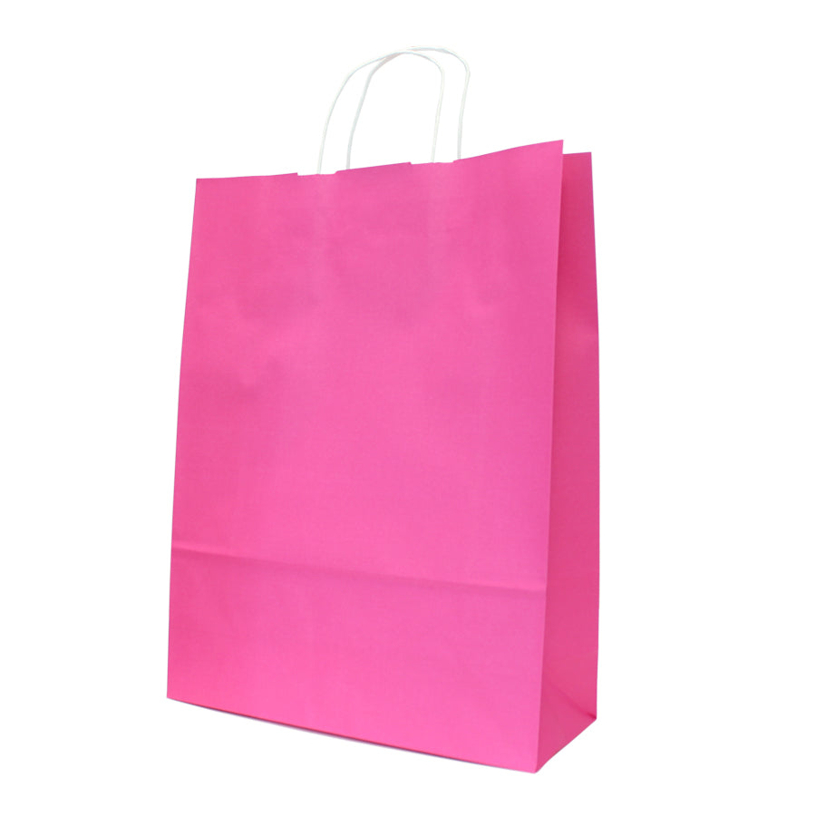 Bolsas Asa Retorcida Kraft Blanco 90g - Rosa