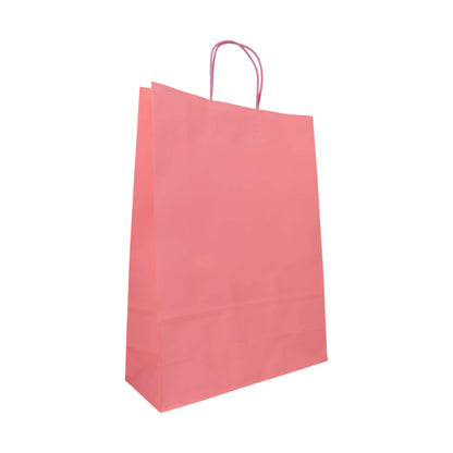 Sacos Asa Torcida Kraft Branco 90g - Rosa Pastel