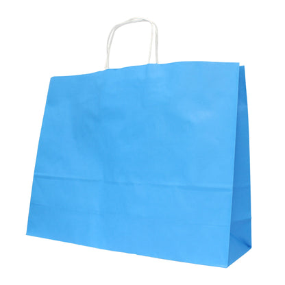 Light Blue Twisted Handle Kraft Bags 90gsm