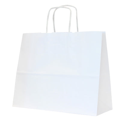 Twisted Handle Kraft White Bags 120gsm - White