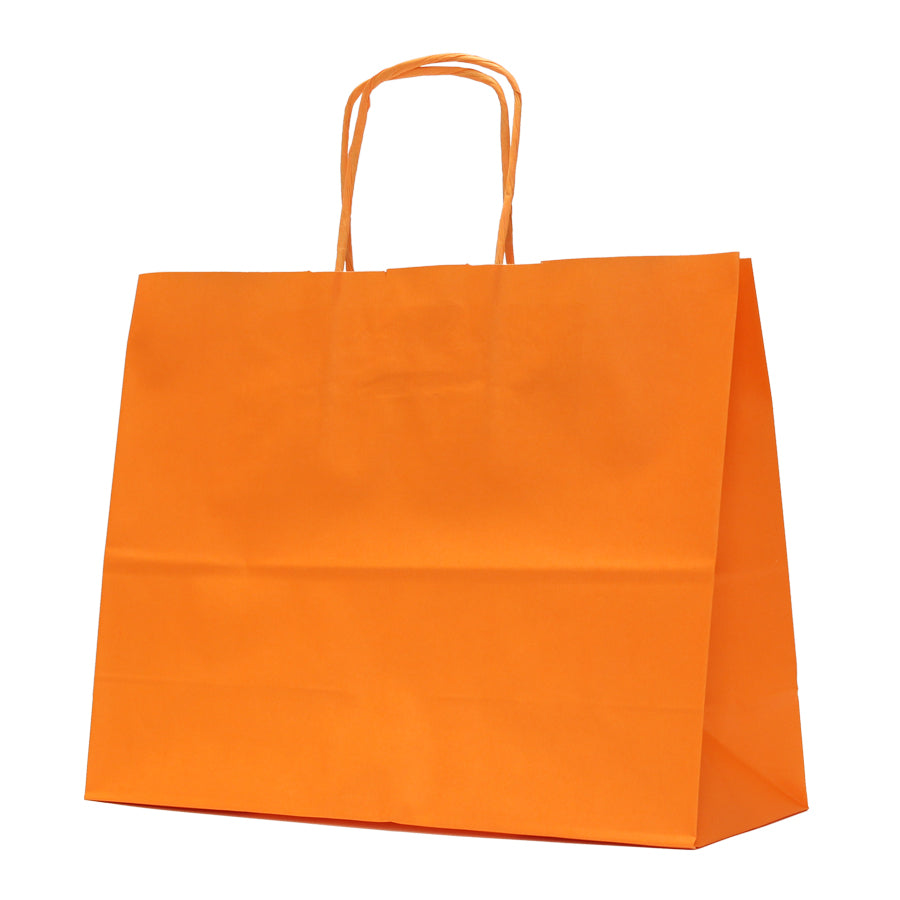 Bolsas de asa retorcida Kraft blanco 90g - Naranja