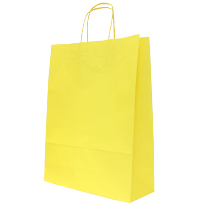 White Kraft Twisted Handle Bags 90g - Yellow