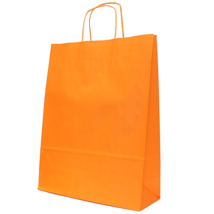 Bolsas de asa retorcida Kraft blanco 90g - Naranja
