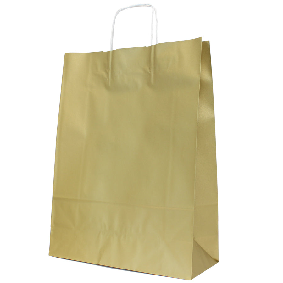 Bolsas Asa Retorcida Kraft Blanco 90g - Oro